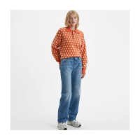 【LEVIS 官方旗艦】女款 501 90S高腰排釦直筒牛仔長褲 / 精工中藍染水洗 熱賣單品 A1959-0012