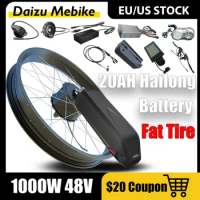 Electric Conversion Kit 20" 26" Snow Bike Electric Bicycle 48V 1000W Rear Hub Motor 48V 20AH Hailong Battery Fat Rim Fatbike