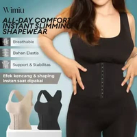 Wimiu Korset Seamless Wanita Tanpa Jahitan Korset Badan Body Suit Long Bra Shapewear 58030 Brown L