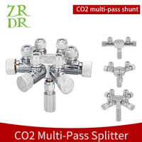 ZRDR Stainless Steel Aquarium Multi Way CO2 Distributor Splitter Needle Valve, Check Valve Bubble Counter for Solenoid Regulat