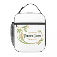 Perrier Champagne Jouets Logo Portable Lunch Box for Women Waterproof Thermal Cooler Food Insulated Lunch Bag Children Student