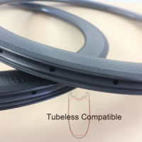 Tubeless compatible 58mm road bike carbon rims 26mm wide Clincher Dimpled rims 14 16 18 20 21 22 24 26 28 32 36 spokes customize