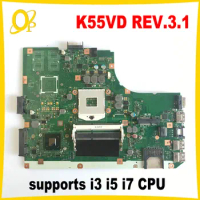 K55VD REV.3.1 Mainboard for ASUS K55VD A55V K55A K55VA laptop motherboard supports i3 i5 i7 CPU DDR3 UMA fully tested
