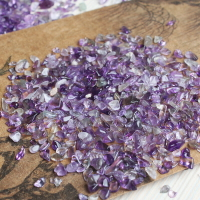 如鴻天然紫水晶碎石擺件細小顆粒裝飾小石子花瓶花盆料子美甲