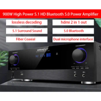 900W High Power Home 5.1 Amplifier Bluetooth 5.0 Subwoofer Hifi Surround Home Theater HD Lossless Karaoke Amplifier ARC return