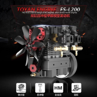 【新品上市】拓陽TOYANFS-L200模型發動機雙缸四沖程甲醇引擎微型長行程RC