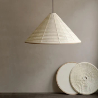 Japanese Style Wabi-sabi Pendant Lights Designer Rice Paper Dining Room Lamp Creative Living Room Round Triangle Atmosphere Lamp