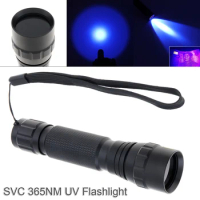 501B UV 365nm Flashlight 10W Waterproof Ultra Violet Light for Money Detector/Pet Stains/Hunting Marker Checker Torch Black