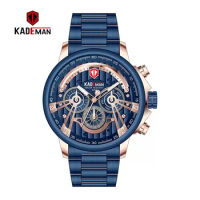 689 New Sport Watch Men Full Steel Waterproof Military Watch TOP Brand KADEMAN Business Man Leisure Date Clock Relogio Masculino