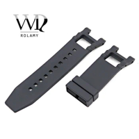 Rolamy 28mm New Style Black Strap Waterproof Rubber Replacement Watch Band Belt Special Popular For Invicta Subaqua Noma 3