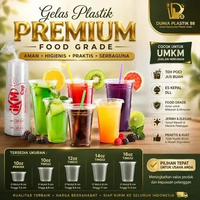 Gelas OZ Merek IKM Uk. 10oz pendek / 10oz tinggi / 12oz / 14oz / 16oz Cup Gelas Plastik PP Cup Benin