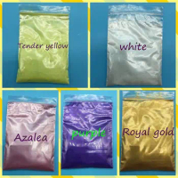 100g mix 5 packs white,purple,royal gold,ect,Healthy Natural Mineral Mica Powder For Colorant Makeup Soap Powder Skin Care