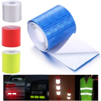 5cm*100cm Car Sticker Reflective Tape Safety Warning Car Decoration Sticker Reflector Protective Tape Strip Film Auto Motorcycle