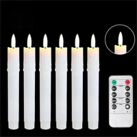 80pcs Flickering Light Christmas LED Candles With Remote Control,7.4 inch Long Battery Operated Warm White Decorative Candles