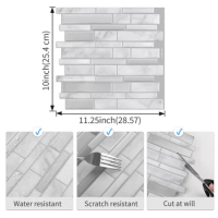 Vividtiles Marble Wall Tiles Stickers Self-adhesive Peel and Stick Premium Wall 3D Tiles Stick Kitchen Wall Art-5 Pieces Pack