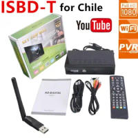 Chile ISDB-T Digital TV Tuner Terrestrial TDT Decoder HD 1080P Set Top Box FTA ISDBT TV Receiver with HDMI RCA Interface Cable