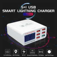 NEW 100V-240V Phone Tools 6 Port Intelligent Fast Charger for iPhone Samsung Huawei Repair Tools Mobile Phones Ferramentas