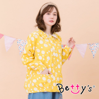 betty’s貝蒂思　日系圓點印花翻領上衣(黃色)