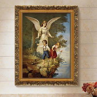 古典油畫印刷臥室掛畫家居裝飾畫歐式壁畫教堂墻畫基督教天使人物 夏洛特居家名品