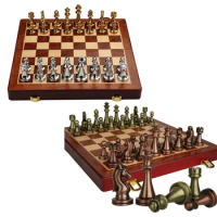 Chess Board for Kids and Adult Travel Chess Game Handcrafting Chess Game Board Set Delicate Folding Chess Set