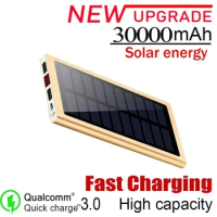 30000 mAh 2USB Slim Solar Wireless Charging Portable Power Bank for iPhone LaptopSolar wireless power bank 30000 mAh