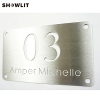 Outdoor Waterproof Brushed Stainless Steel House Plate Number Sign