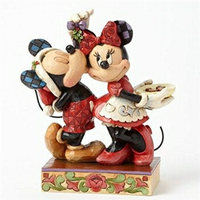 米奇米妮親吻塑像 雕像 模型 玩具 迪士尼 日貨 正版授權L00010223