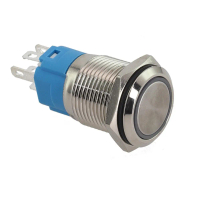 Công tắc nút nhấn tạm thời bằng thép không gỉ chống nước IP66 đèn LED 16mm 3-6V BẬT TẮT