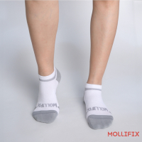Mollifix 瑪莉菲絲 抗菌拇指外翻跑步襪 21-24 (白+灰)