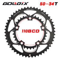 GOLDIX 110BCD Double Chainring 50-34T for Road Bike Crankset/ Folding Bike 9S/10S/11S Speed Ultralight Chainwheel