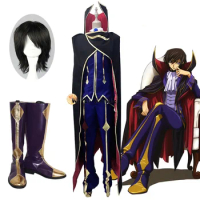 Anime Code Geass Cosplay Lelouch of the Rebellion R2 Costume Zero Outfits Cosplay Costume Wig Shoes Halloween Carnival Party