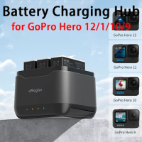 Charger Fast Charging for Gopro Hero12 Portable Action Camera Batteries Charger Battery for Gopro Hero 12 11 10 9 Accessories