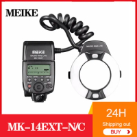 MEKE MK-14EXT-N Ring Flash Light Speedlite GN14 For Canon For Nikon D80 D300S D600 D700 D800 D800E D3000 D3100 D3400 D5000