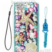 For Xiaomi Redmi 8A 8 NOTE 8 NOTE 8 PRO Rhinestone Case Wallet PU Leather Flip Protective Cover with 2 straps
