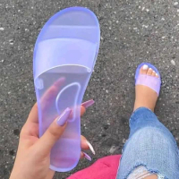 Transparent jelly sandals for women, transparent color slippers for summer, slip-on, beach, shoes for indoor and outdoor areas