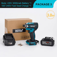 Brushless Electric Impact Wrench Cordless Screwdriver 3 Speed Hand Drill Driver Installation Tool with LED For Makita Battery