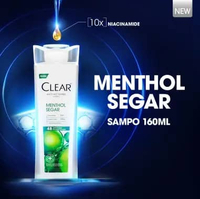CLEAR Menthol Segar Sampo Anti Ketombe, ScalpPro Technology Niacinamide [160 mL] -