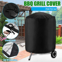 Round Table Cover Garden Furniture Cover Barbecue Waterproof Barbecue Grill Outdoor Furniture Cover Protective Cover 70X70Cm