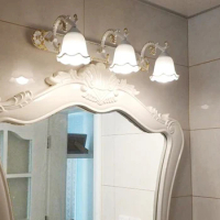 Antique LED Mirror Wall Lamp Toilet Bathroom Cabinet Antifog Light LED Retro Mirror Wall Light Fitting Modeling Lighting Fixture