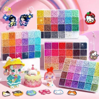 DIY Perler Beads Fuse Beads Kit Toy 5mm Big Beads 2.6mm 3D Craft Set with Tools Educational Creative