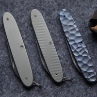Hand Made Titanium Alloy Scales for 84mm Swiss Army Excelsior Red Knife (Scales Only, Knife not Included)