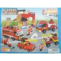 COGO 積高積木 3612 消防綜合積木 約539片入/一盒入(促1000) 消防系列 可與樂高混拼