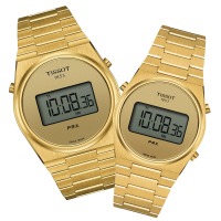 【TISSOT 天梭 官方授權】PRX系列 復古時尚 數位對錶 母親節 禮物(T1374633302000 / T1372633302000)