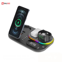 3 in 1 Wireless Charger Stand For iPhone13 Pro 12 Max Mini 30W Qi Fast Charging Dock Station For Apple Watch 7/ 6 AirPods Pro