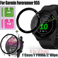 For Garmin Forerunner 955 Bracelet Watch Cover Case Repalcement Frame PC Bezel for Garmin Forerunner955 Screen Glass film Shell
