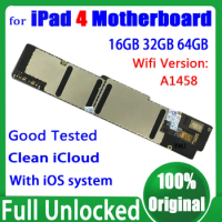 Full Unlocked Plate For Ipad 4 Mainboard Wifi A1458 / WiFi+3G Version A1459 A1460 Motherboard 100% Original Unlocked Good Tested