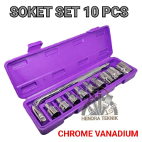 Berkualitas - Kunci Sok Set 1Pc Crv Kunci Sock L Set Box Plastik Socket Set Chrome Vanadium Shock Mi