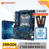 HUANANZHI X99 QD4 LGA 2011-3 XEON X99 Motherboard with Intel E5 2650 V4 with 2*8G DDR4 NON-ECC Memory Combo Kit Set