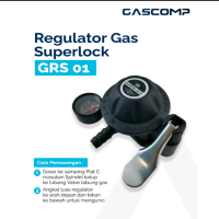GASCOMP - Regulator Meter Superlock 01 Klik (GRS-01)+Free Karet Seal Regulator Gas Aman