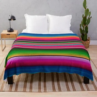 Mexican Blanket Striped Fiesta Serape Throw Blanket comfort recieving blankets Blanket fleece